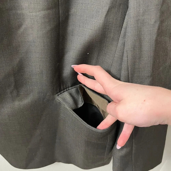 Lauren Ralph Lauren Men 52 Gray Brown Blazer Single Breasted Notch Lapel Pocket - Picture 6 of 10